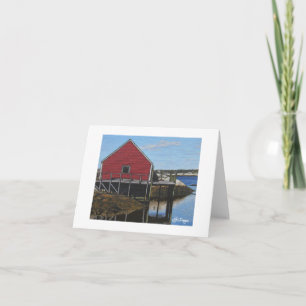 Textile Art Boat Notecard