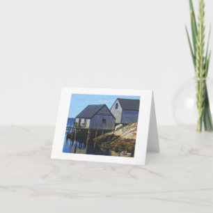Textile Art Boat Notecard