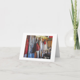 Textile Art Boat Notecard