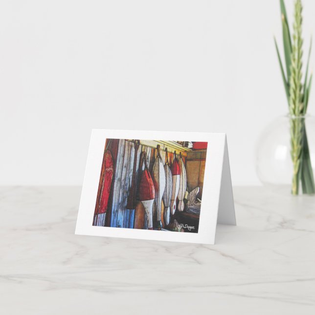 Textile Art Boat Notecard (Front)