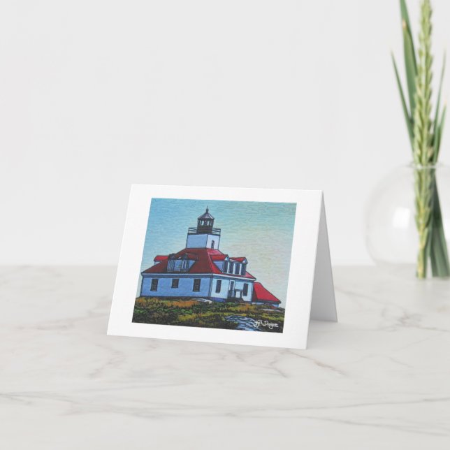 Textile Art Lighthouse Notecard (Front)