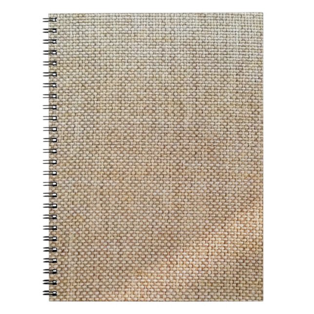 Textile brown background fabric notebook (Front)