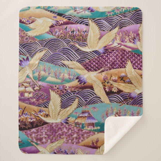 Textile fabric cloth pattern sherpa blanket (Front)