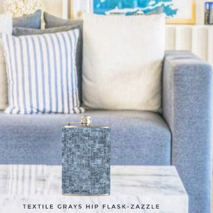 Textile Greys Hip Flask