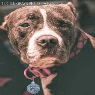 Textile Greys Pet Tag