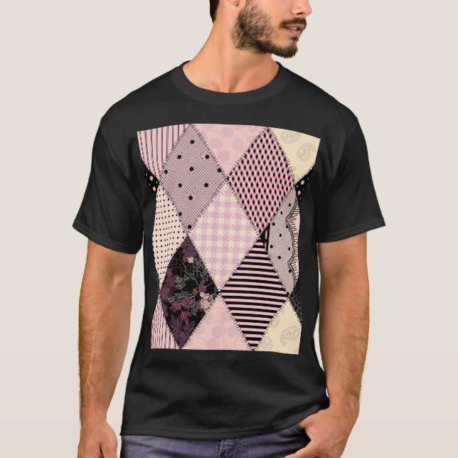 Textile Lingerie: Patchwork Vintage Pattern T-Shirt (Front)