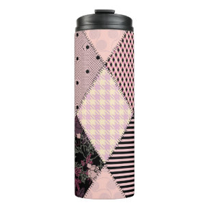Textile Lingerie: Patchwork Vintage Pattern Thermal Tumbler