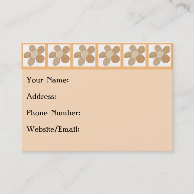 Textile Material Flower Collage DIY Colour Business Card (Front)