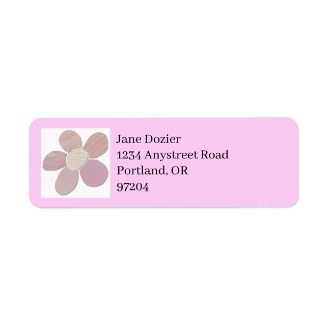 Textile Material Flower Collage DIY Colour Label (Front)