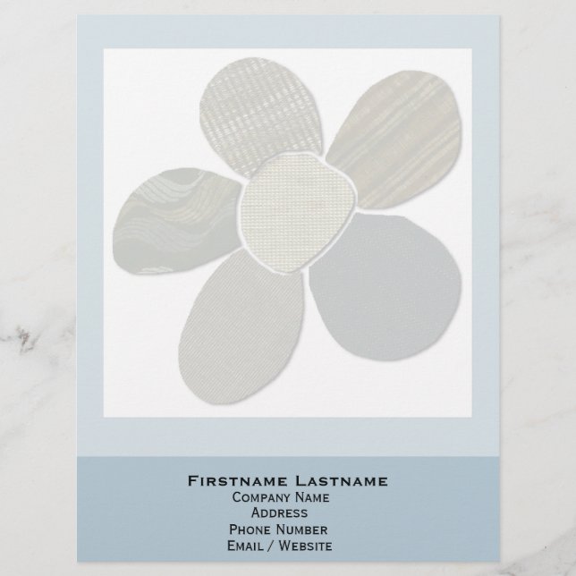 Textile Material Flower Collage DIY Colour Letterhead (Front)
