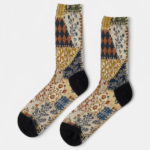 Textile mosaic in vintage style. socks