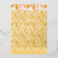 Textile pattern featuring a vibrant orange and gol
