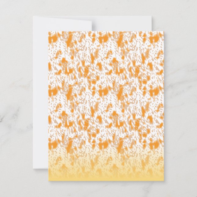 Textile pattern featuring a vibrant orange and gol announcement (Front)