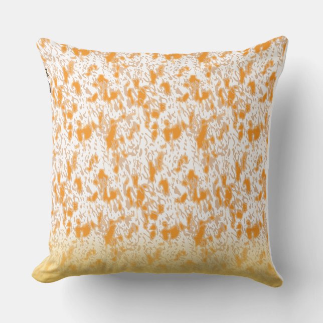 Textile pattern featuring a vibrant orange and gol cushion (Front)
