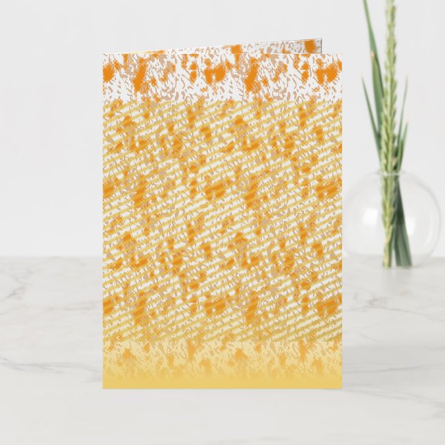Textile pattern featuring a vibrant orange and gol foil greeting card (Front)