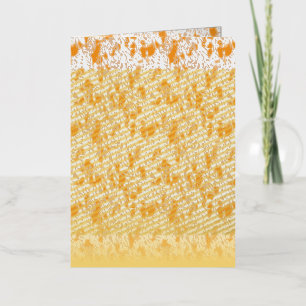 Textile pattern featuring a vibrant orange and gol foil greeting card