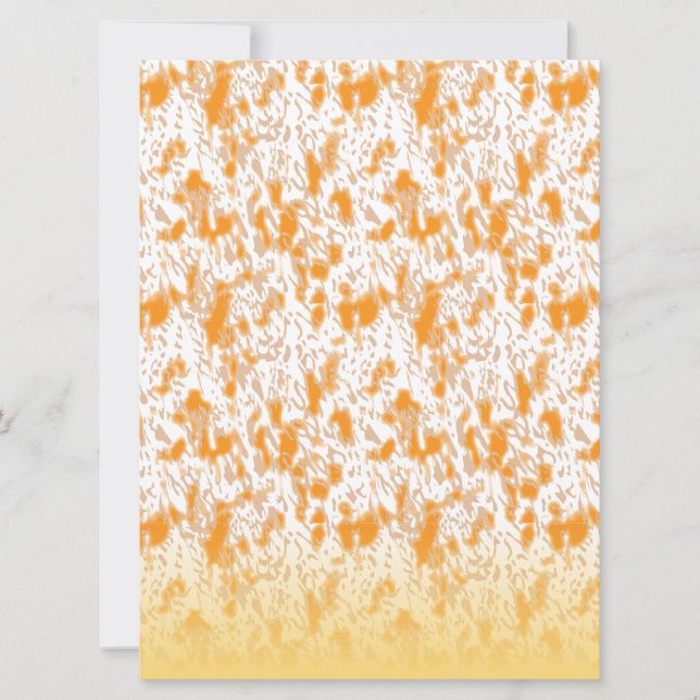 Textile pattern featuring a vibrant orange and gol holiday card (Front)