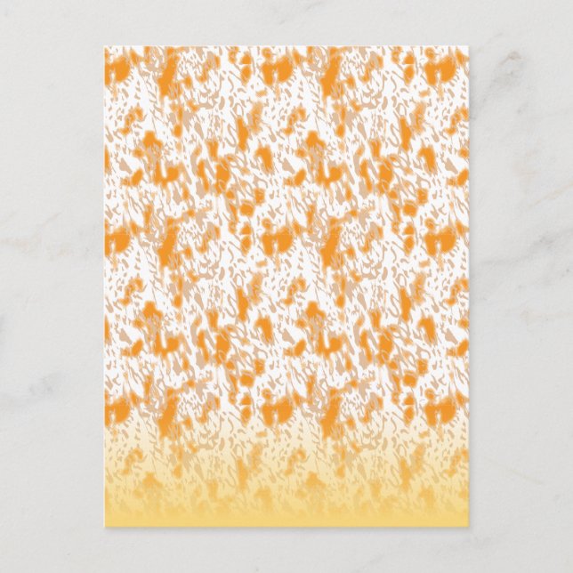 Textile pattern featuring a vibrant orange and gol holiday postcard (Front)