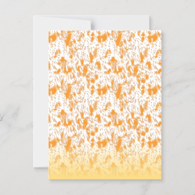 Textile pattern featuring a vibrant orange and gol magnetic invitation (Front)