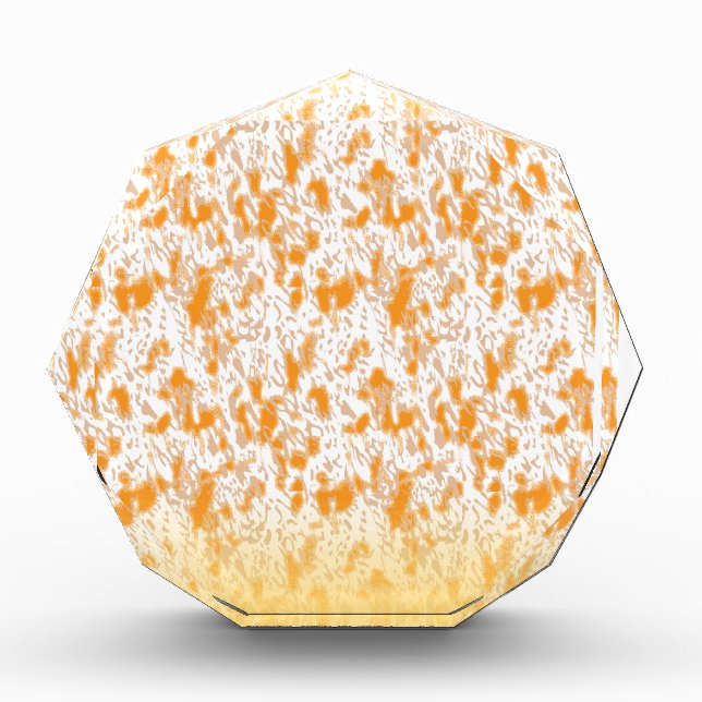 Textile pattern featuring a vibrant orange and gol photo block (Front)