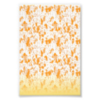 Textile pattern featuring a vibrant orange and gol