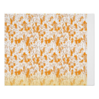 Textile pattern featuring a vibrant orange and gol