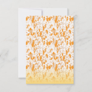 Textile pattern featuring a vibrant orange and gol thank you card