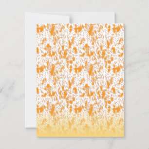 Textile pattern featuring a vibrant orange and gol thank you card