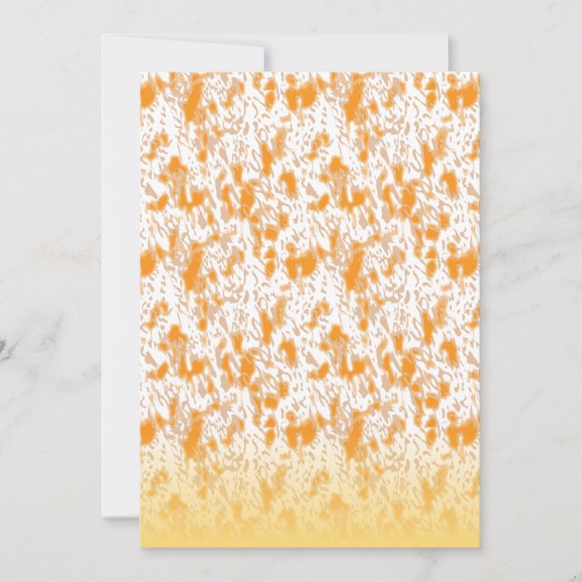 Textile pattern featuring a vibrant orange and gol thank you card (Front)