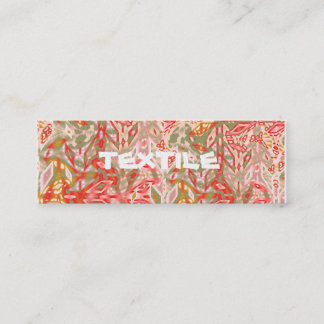 Textile Red Green/Pale pink Oblong Card