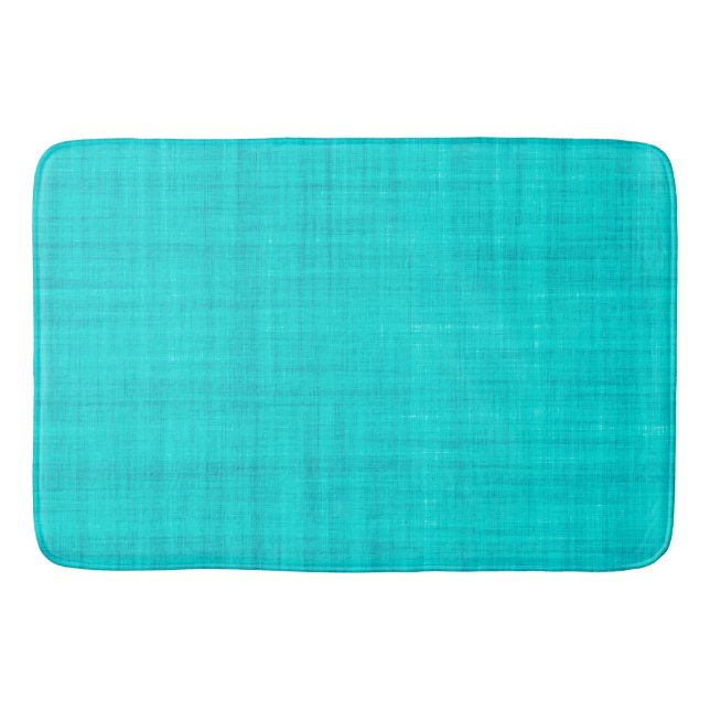 Textile Teal Fabric Photo  Bath Mat (Front)