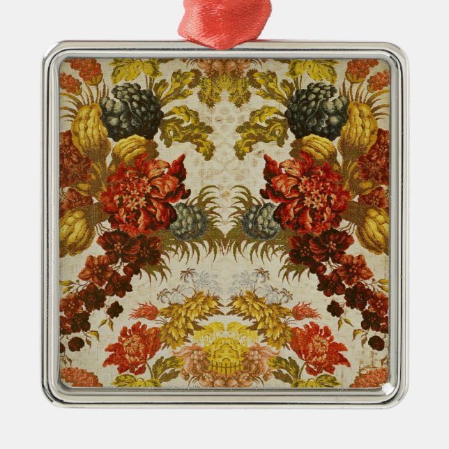 Textile with a repeating floral pattern metal tree decoration (Front)