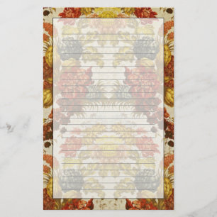 Textile with a repeating floral pattern stationery