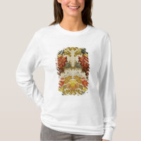 Textile with a repeating floral pattern