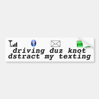 Texting and Driving Bumper Sticker
