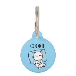 Texting Cat Pesonalized Pet Tag