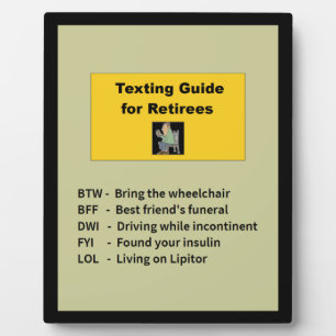 Texting Guide for Retirees Plaque