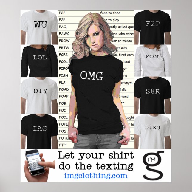 Texting Poster from I'm G Clothing (Front)