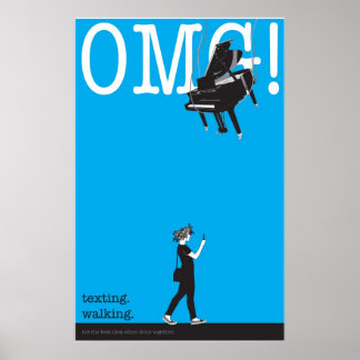 texting. walking. poster