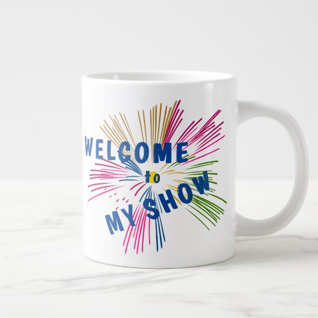 Texts on Fireworks Large Coffee Mug (Right)