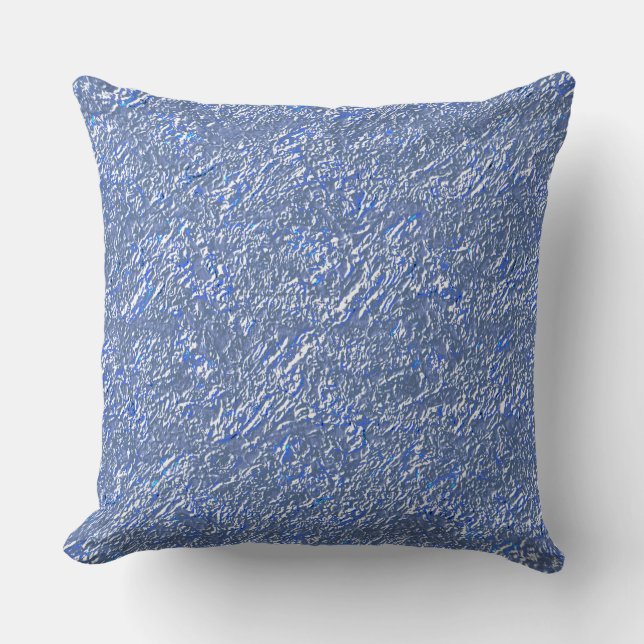 Textura rústica azul e efeito prateado cushion (Front)