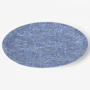 Textura rústica azul e efeito prateado paper plate