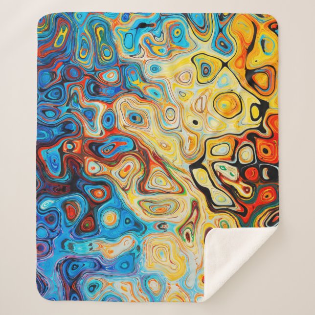 Texture abstract structure colourful sherpa blanket (Front)
