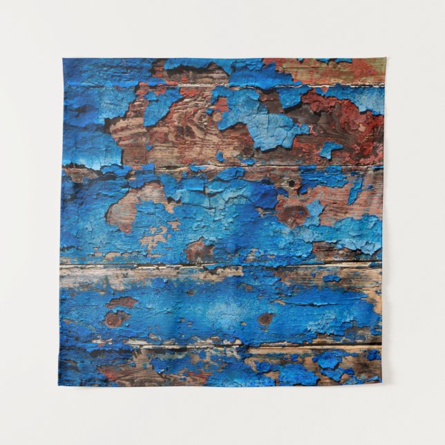 Texture background blue wood tapestry (Front)