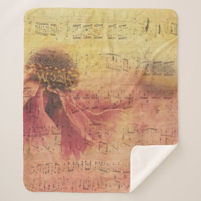 Texture background paper blossom sherpa blanket (Front)