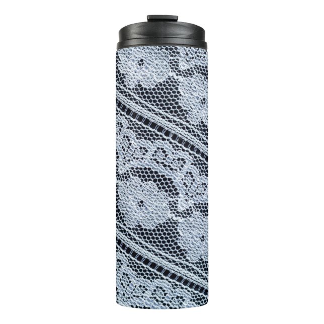 Texture, background, pattern. white lace fabric. T Thermal Tumbler (Front)