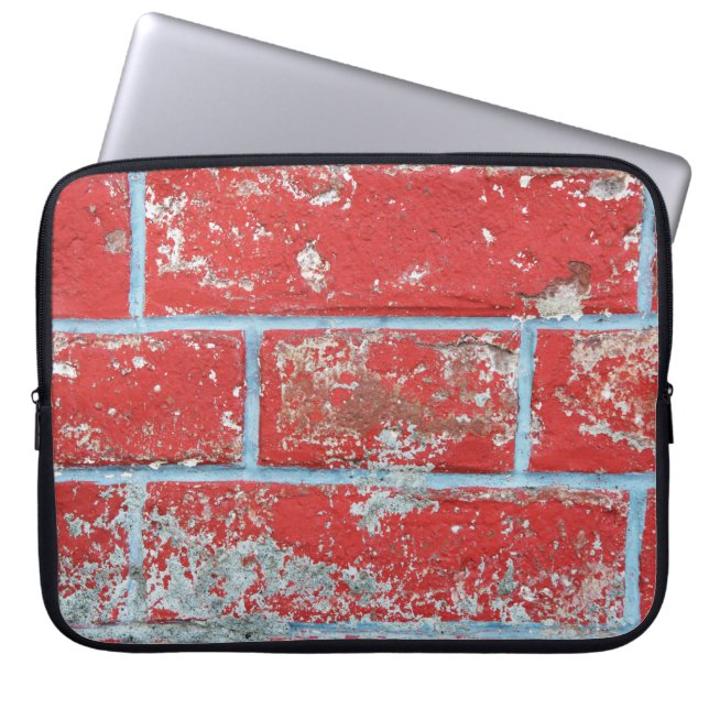 Texture background surface wallpaper red blue bric laptop sleeve (Front)