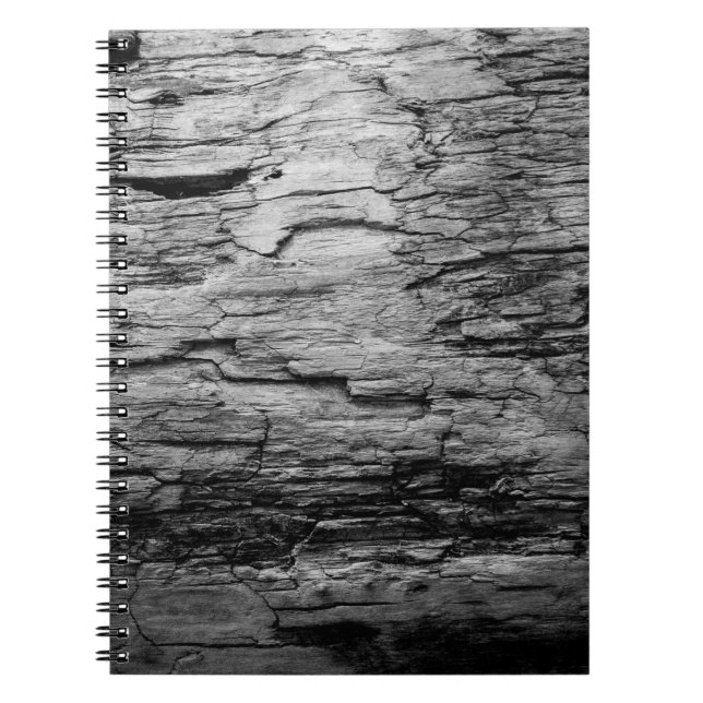 Texture black and white wood tree notebook (Front)