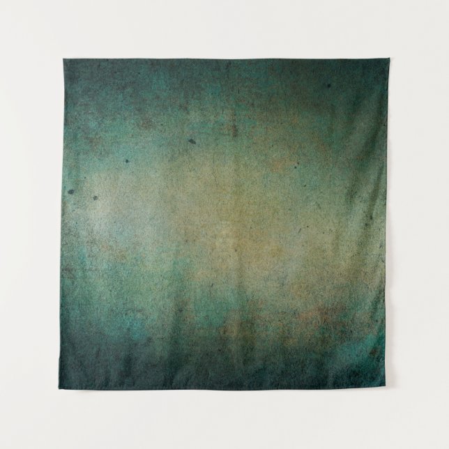 Texture blue green gradient wall tapestry (Front)