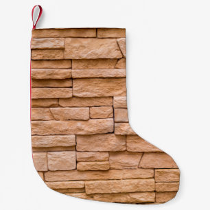 texture brick wall beige close up small christmas stocking